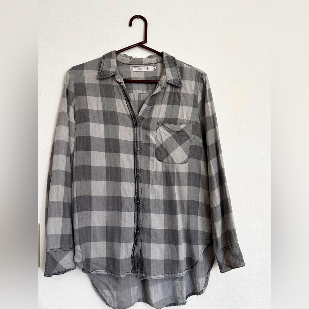 Grey Plaid Button Down